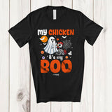 MacnyStore - Personalized Custom Name My Chicken It's My Boo; Humorous Halloween Chicken Ghost Skeleton T-Shirt