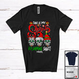MacnyStore - Personalized Custom Name My Christmas Pajamas Shirt; Amazing Snowing Three Sugar Skull; Mexican T-Shirt