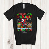 MacnyStore - Personalized Custom Name My Christmas Pajamas Shirt; Joyful Dabbing Bourbon; Drinking Drunker T-Shirt