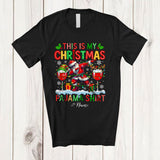 MacnyStore - Personalized Custom Name My Christmas Pajamas Shirt; Joyful Dabbing Wine; Drinking Drunker T-Shirt