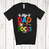 MacnyStore - Personalized Custom Name My Dad Rocks; Awesome Father's Day Guitarist Guitar Music T-Shirt
