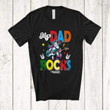 MacnyStore - Personalized Custom Name My Dad Rocks; Awesome Father's Day Unicorn Guitar; Guitarist Music T-Shirt