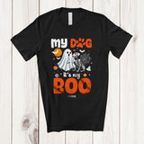 MacnyStore - Personalized Custom Name My Dog It's My Boo; Humorous Halloween Dog Ghost Skeleton T-Shirt