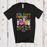 MacnyStore - Personalized Custom Name My Favorite Bunnies Call Me Assistant Teacher; Happy Easter Hunting Eggs T-Shirt