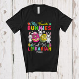 MacnyStore - Personalized Custom Name My Favorite Bunnies Call Me Librarian; Happy Easter Hunting Eggs T-Shirt