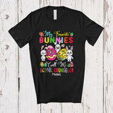 MacnyStore - Personalized Custom Name My Favorite Bunnies Call Me School Counselor; Happy Easter Hunting Eggs T-Shirt