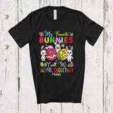 MacnyStore - Personalized Custom Name My Favorite Bunnies Call Me School Secretary; Happy Easter Hunting Eggs T-Shirt