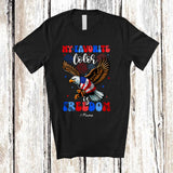 MacnyStore - Personalized Custom Name My Favorite Color Is Freedom; Amazing 4th of July Eagle; Patriotic T-Shirt