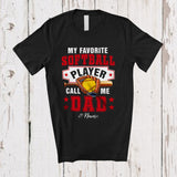 MacnyStore - Personalized Custom Name My Favorite Softball Player Calls Me Dad; Proud Father's Day Family T-Shirt