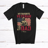 MacnyStore - Personalized Custom Name My Favorite Veteran Is My Dad; Proud Father's Day Veteran Day T-Shirt