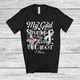 MacnyStore - Personalized Custom Name My God Is Stronger Than Lung Cancer; Proud Awareness White Ribbon T-Shirt