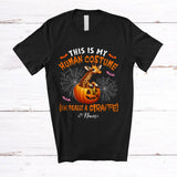 MacnyStore - Personalized Custom Name My Human Costume Giraffe; Lovely Halloween Pumpkin Wild Animal T-Shirt