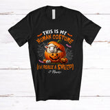 MacnyStore - Personalized Custom Name My Human Costume Sheep; Lovely Halloween Pumpkin Farm Farmer T-Shirt
