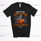 MacnyStore - Personalized Custom Name My Human Costume Zebra; Lovely Halloween Pumpkin Wild Animal T-Shirt