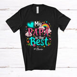 MacnyStore - Personalized Custom Name My Papa is the Best; Wonderful Father's Day Rainbow Hearts; Family T-Shirt