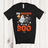MacnyStore - Personalized Custom Name My Raccoon It's My Boo; Humorous Halloween Raccoon Ghost Skeleton T-Shirt