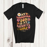 MacnyStore - Personalized Custom Name My Son Is My Favorite Child; Lovely Mother's Day Father's Day Groovy T-Shirt