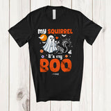 MacnyStore - Personalized Custom Name My Squirrel It's My Boo; Humorous Halloween Squirrel Ghost Skeleton T-Shirt