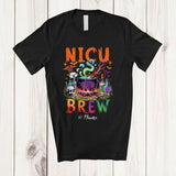 MacnyStore - Personalized Custom Name NICU Brew; Scary Halloween Witch Crew; Nursing Nurse Team T-Shirt