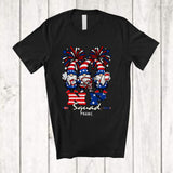 MacnyStore - Personalized Custom Name NP Squad; Lovely 4th of July Three Gnomes; Patriotic Hospital Careers T-Shirt