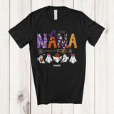 MacnyStore - Personalized Custom Name Nana; Spooky Halloween Boo Ghost Witch Nana; Family Group T-Shirt