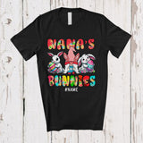 MacnyStore - Personalized Custom Name Nana's Bunnies; Fantastic Easter Three Bunnies; Leopard Family T-Shirt