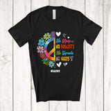 MacnyStore - Personalized Custom Name No Kings No Fascists No Tyrants No Nazis; Lovely Peace Sign Floral T-Shirt