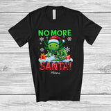 MacnyStore - Personalized Custom Name No Morse Santa; Lovely Christmas Santa Green Axolotl; Axolotl Lover T-Shirt