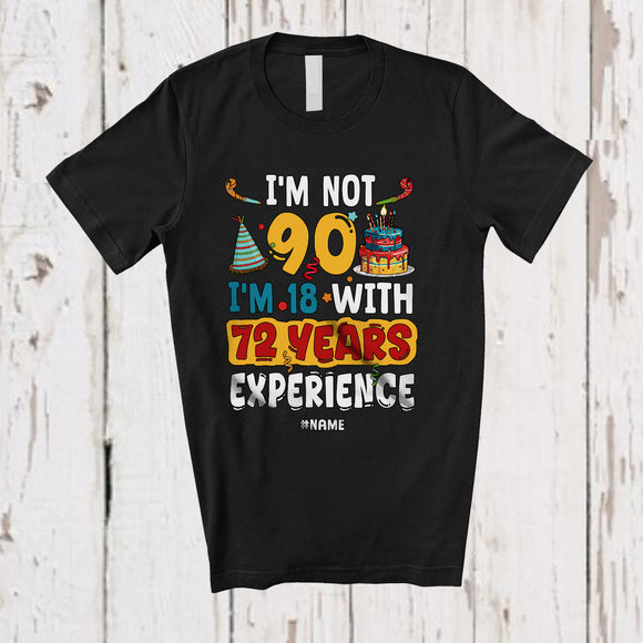 MacnyStore - Personalized Custom Name Not 90 18 With 72 Years Experience; Joyful 90th Birthday Celebration T-Shirt