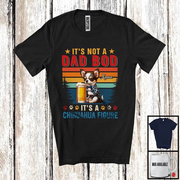 MacnyStore - Personalized Custom Name Not A Dad Bod It's A Chihuahua Figure, Vintage Father's Day Beer T-Shirt