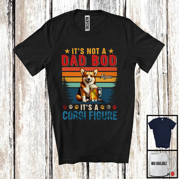 MacnyStore - Personalized Custom Name Not A Dad Bod It's A Corgi Figure, Vintage Father's Day Beer T-Shirt
