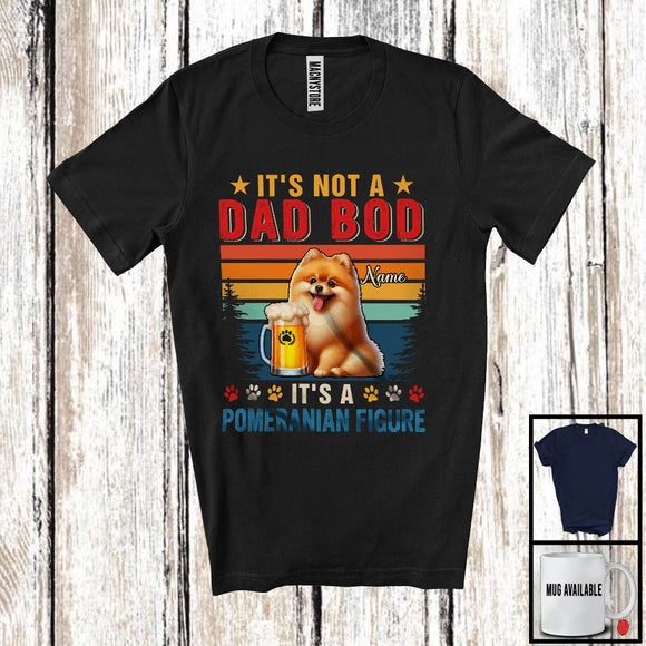MacnyStore - Personalized Custom Name Not A Dad Bod It's A Pomeranian Figure, Vintage Father's Day Beer T-Shirt