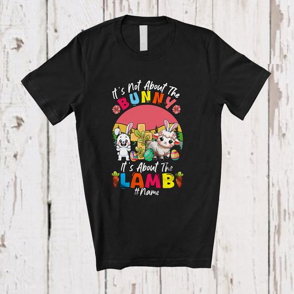 MacnyStore - Personalized Custom Name Not About The Bunny It's About The Lamb; Lovely Easter Cross Retro T-Shirt