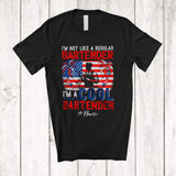 MacnyStore - Personalized Custom Name Not Like Regular Bartender; Proud 4th of July Bartender Patriotic T-Shirt