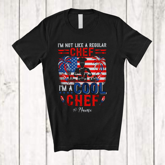 MacnyStore - Personalized Custom Name Not Like Regular Chef; Proud 4th of July Chef Patriotic T-Shirt