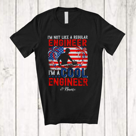 MacnyStore - Personalized Custom Name Not Like Regular Engineer; Proud 4th of July Engineer Patriotic T-Shirt