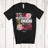 MacnyStore - Personalized Custom Name Not Regular Aunt I'm A Cool Aunt; Joyful Mother's Day Flowers T-Shirt