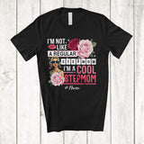 MacnyStore - Personalized Custom Name Not Regular Stepmom A Cool Stepmom; Joyful Mother's Day Flowers T-Shirt