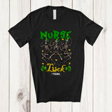 MacnyStore - Personalized Custom Name Nurse Luck; Joyful St. Patrick's Three Skeletons; Lucky Shamrock T-Shirt