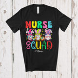 MacnyStore - Personalized Custom Name Nurse Squad; Awesome Easter Three Bunny Gnomes; Egg Hunting T-Shirt