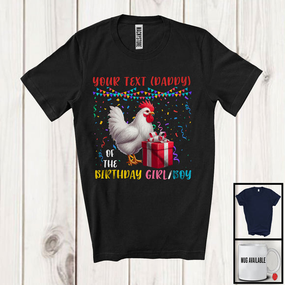 MacnyStore - Personalized Custom Name Of The Birthday Boy Girl, Adorable Birthday Chicken Lover, Family Group T-Shirt