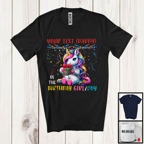 MacnyStore - Personalized Custom Name Of The Birthday Boy Girl, Adorable Birthday Unicorn Lover, Family Group T-Shirt