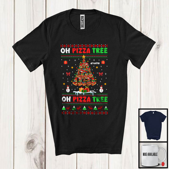 MacnyStore - Personalized Custom Name Oh Pizza Tree; Amazing Christmas Tree Sweater Pizza; Food Lover T-Shirt