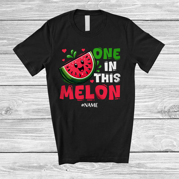 MacnyStore - Personalized Custom Name One In This Melon; Adorable Summer Vacation Watermelon Fruits T-Shirt
