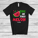 MacnyStore - Personalized Custom Name One In This Melon; Adorable Summer Vacation Watermelon Fruits T-Shirt