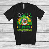 MacnyStore - Personalized Custom Name One Lucky Accordion Player; Lovely St. Patrick's Day Gnome Rainbow T-Shirt