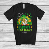 MacnyStore - Personalized Custom Name One Lucky Tuba Player; Lovely St. Patrick's Day Gnome Rainbow T-Shirt