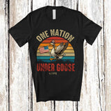 MacnyStore - Personalized Custom Name One Nation Under Goose; Joyful 4th Of July Vintage Retro Patriotic T-Shirt