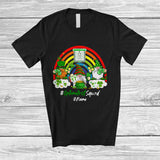 MacnyStore - Personalized Custom Name Optometrist Squad; Joyful St. Patrick's Day Three Gnomes; Rainbow T-Shirt