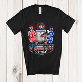 MacnyStore - Personalized Custom Name Optometrist Squad; Proud 4th Of July Three Optometrist Tools; Patriotic T-Shirt